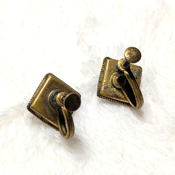 Antique/Rare Fabbrica Angelo Pressar (FAP) Mosaic Floral Earrings Made in Italy - Picture 2 of 7